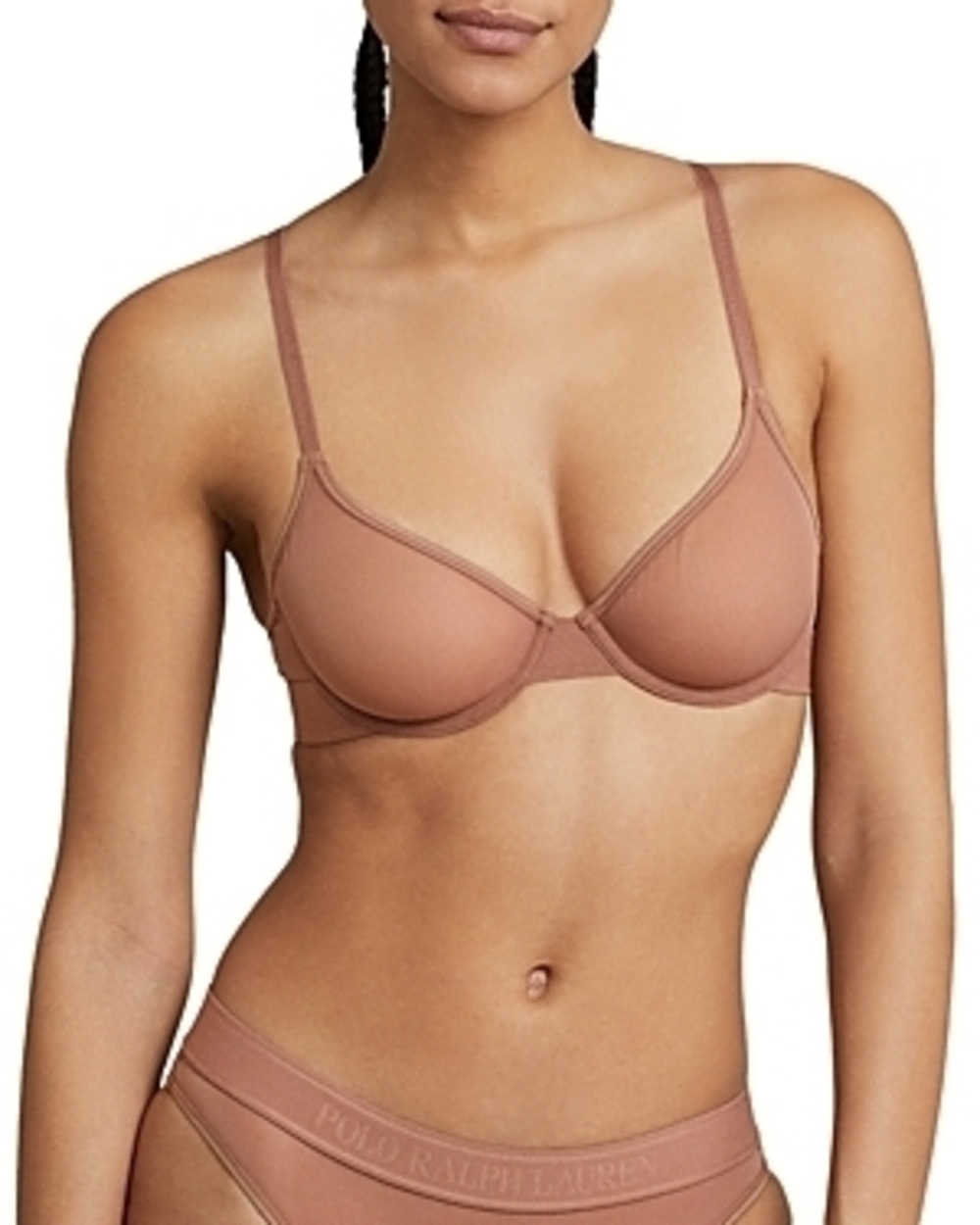 NWT Polo Ralph Lauren Women Sheer Underwire Demi Cup Bra Tailored Mesh Size 34B